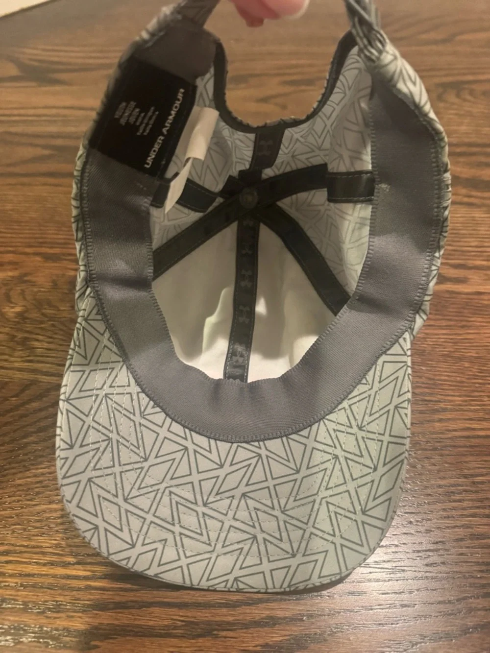 Under Armour Gray Geometric Hat with Pink Logo